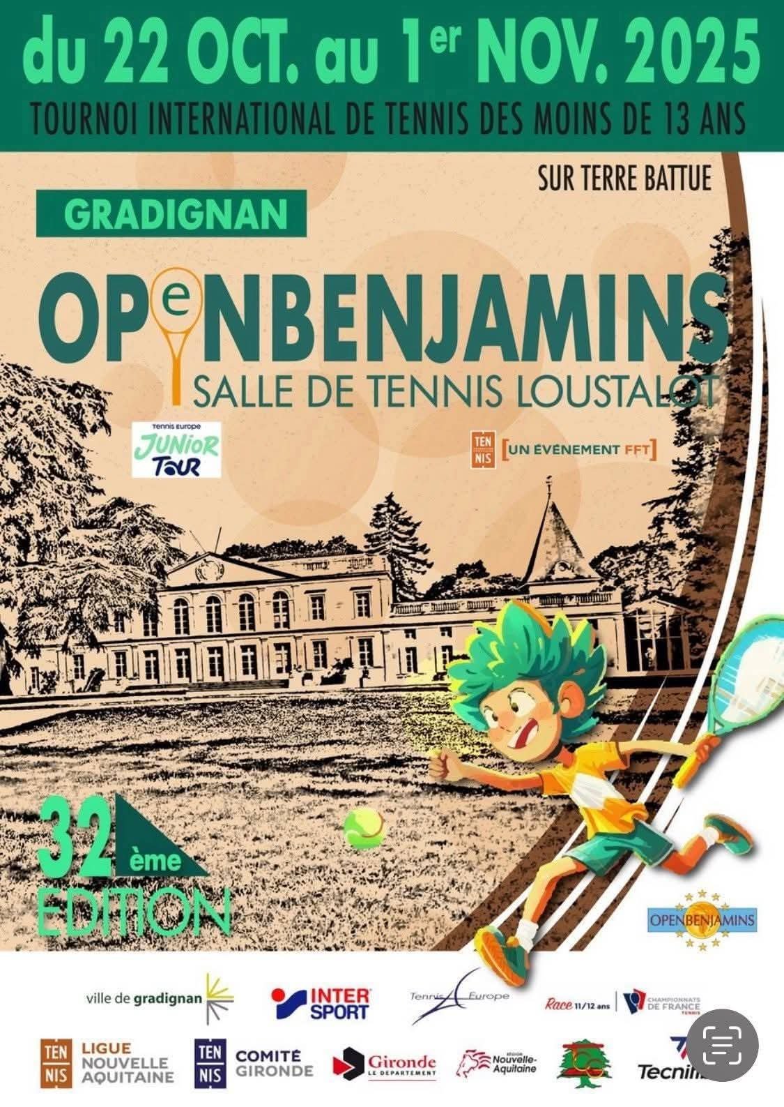 Tennis Europe U12 OPENBENJAMINS Gradignan 2025